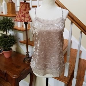 New Crushed velvet n lace spaghetti strap camisole